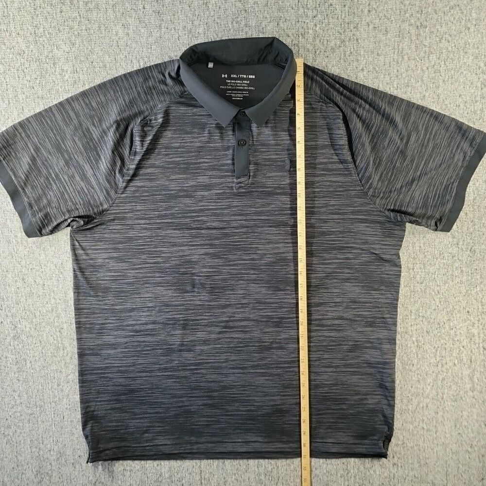 Under Armour Mens XXL Iso-Chill Golf Polo Shirt Gray Heather Space Dye - Picture 5 of 7